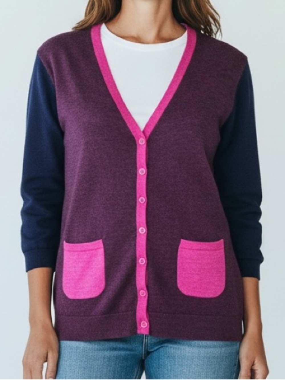 Anthropologie POP Clements Ribeiro Merino Wool Button Down Cardigan